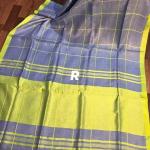 Grey Yellow Handloom Linen Saree