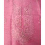 Baby Pink Linen Silk Kurta with Delicate Pale Embroidery