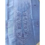 Periwinkle Blue Linen Silk Kurta with Deep Blue Threadwork