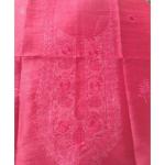 Fuchsia Pink Silk Blend Unisex Kurta with Tone-on-Tone Embroidery