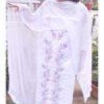 Hand-Embroidered Pure Cotton Suit with Laced Chiffon Dupatta