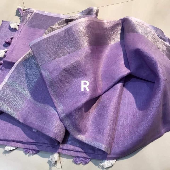 Mauve Handloom Linen Saree