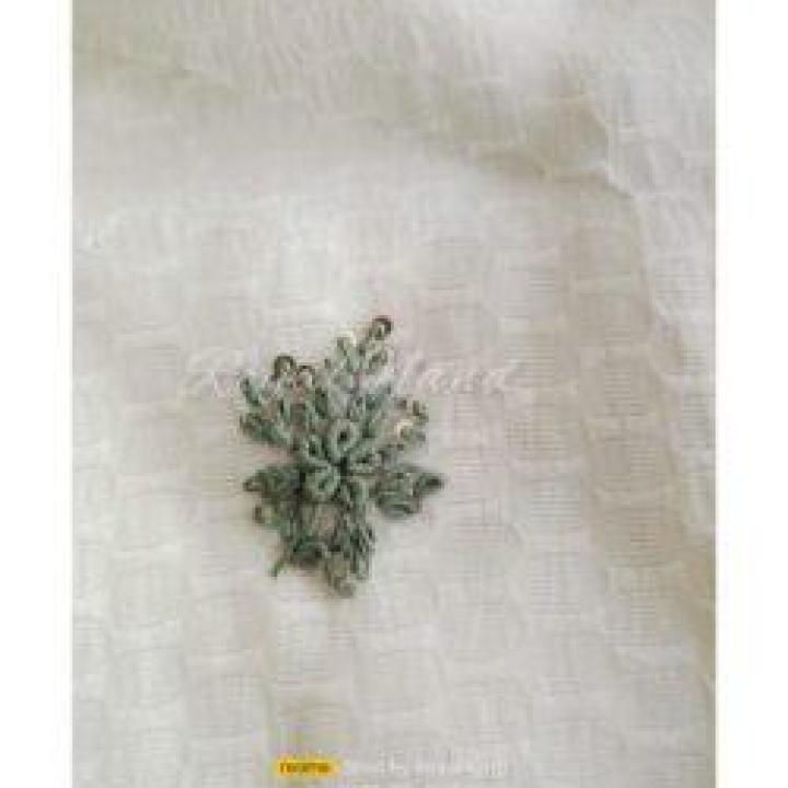 Parsi French knot Hand embroidery Greengrey Suit