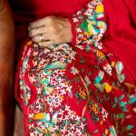 Parsi Red Crepe Embroidered Saree