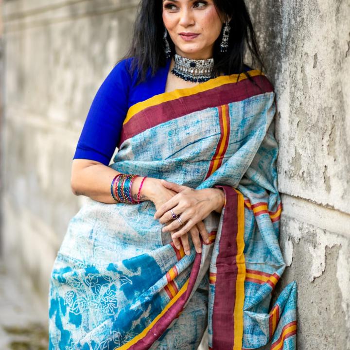 Pure Desi Tussar Silk Saree
