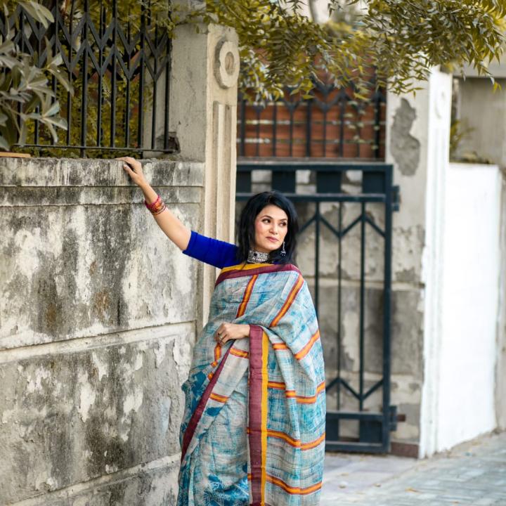 Pure Desi Tussar Silk Saree