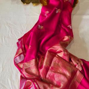 Dark Pink Shade Mango Silk Saree