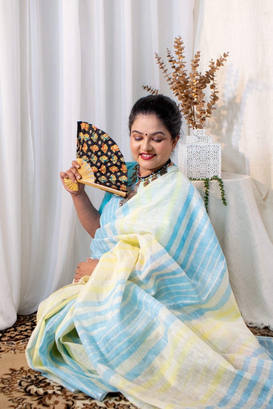 Linen saree